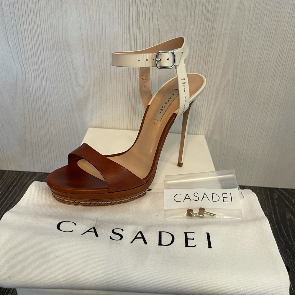 Casadei Sandals, light Brown/ Off White, 8/38IT